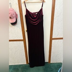 Burgundy velvet bridesmaid dress